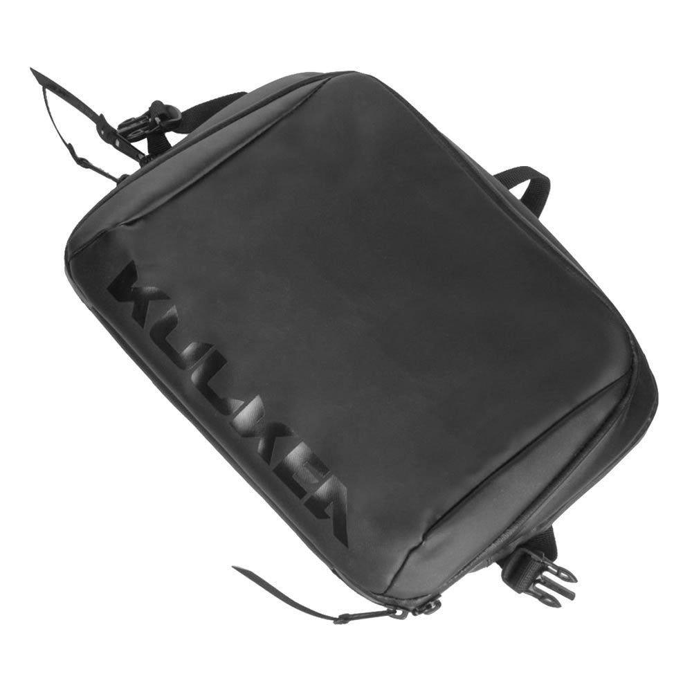 A black KUKKA brand soft-sided bag or case, shown at an angle on a plain white background.