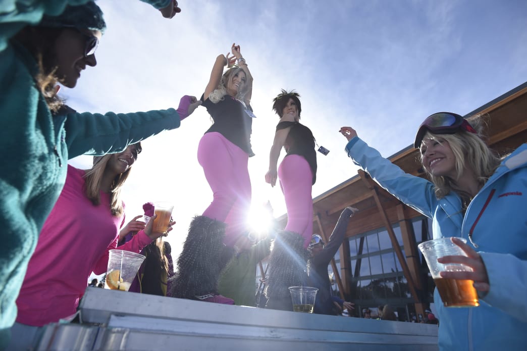 People dancing and drinking